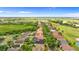 A long aerial view of a residential area with a golf course, lakes, and mature trees at 2359 Baronsmede Ct, Winter Garden, FL 34787