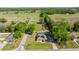 Aerial view of a property with a pool and a long driveway in a rural setting at 8499 Se 155Th, Summerfield, FL 34491