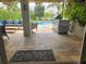 Outdoor patio with comfortable seating, a built-in grill, and views of the inviting pool area at 12184 Aztec Rose Ln, Orlando, FL 32827