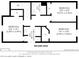 Second level floor plan featuring three bedrooms, closets and two baths, for a total of 767 sqft at 2723 Callaway Ln, Kissimmee, FL 34744
