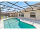 Inviting pool area with screened enclosure and a glimpse of the neighboring houses at 2723 Callaway Ln, Kissimmee, FL 34744