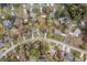 Wide aerial shot showcasing a quiet neighborhood featuring mature trees and well-maintained single-Gathering homes at 6713 Cherry Rd, Ocala, FL 34472