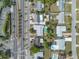 Neighborhood aerial view showcasing nearby shops, houses, and a well-planned community at 2829 Aloma Ave, Winter Park, FL 32792