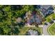 Aerial view of a beautiful home surrounded by lush greenery and mature trees in a desirable neighborhood at 115 Ellington Pl, Oviedo, FL 32765