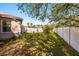 Spacious backyard featuring a white fence, lush lawn, and partial shade from mature trees at 14645 Tullamore Loop, Winter Garden, FL 34787