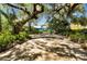 Secluded backyard patio with shade from large oak trees at 245 Country Circle E Dr, Port Orange, FL 32128