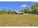 Charming single-story home with a large yard, palm trees, and a white fence at 245 Country Circle E Dr, Port Orange, FL 32128