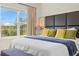 Cozy bedroom featuring a comfortable bed with stylish pillows and a relaxing ambiance at 2608 Roadster Ln, Kissimmee, FL 34746