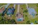 Aerial view of a serene property with a private pool and a well-maintained yard at 3394 Hawkin Dr, Kissimmee, FL 34746
