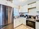 Functional kitchen featuring white cabinetry, modern appliances, and ample counter space at 444 Sunnyview Cir, Orlando, FL 32810