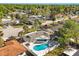 Aerial view of a home with a fenced pool and surrounding neighborhood at 7320 Fieldcrest Ave, Winter Park, FL 32792