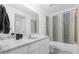 Bathroom featuring decorative shower curtain, sink, and vanity with mirror at 1013 S Hiawassee Rd # 3628, Orlando, FL 32835