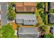 Overhead view of neighborhood houses with well-maintained roofs and green lawns at 205 Twisting Trl, Orlando, FL 32825