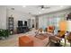 Bright living room with sliding glass doors and comfortable seating area at 2451 Spring Breeze Dr, Leesburg, FL 34748