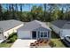 New home with manicured lawn, one-car garage, showcasing its simple, clean lines and modern design at 3437 Possehl Pl, The Villages, FL 32163