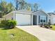 Well-maintained single-story home featuring a one-car garage and neat landscaping at 3437 Possehl Pl, The Villages, FL 32163