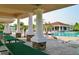 Resort-style community pool with columned pavilion and ample seating at 3616 Deer Oak Cir, Oviedo, FL 32766