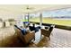Covered patio with outdoor seating, dining, and views of the pond at 4512 Cutwater Dr, Orlando, FL 32820