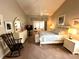 Serene main bedroom with vaulted ceiling, carpet flooring, and bright natural light at 4638 River Ridge Dr, Leesburg, FL 34748