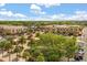 Picturesque aerial view of the vibrant town center featuring lush greenery, beautiful landscaping, and inviting outdoor gathering spaces at 613 Nuevo Leon Ln, The Villages, FL 32159