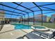 Enjoy a private screened-in pool and spa, perfect for relaxation and entertaining in this backyard oasis at 7012 Oakwood St, Davenport, FL 33837
