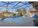 Inviting in-ground pool with a screened enclosure and a beautifully landscaped backyard at 20705 Nettleton St, Orlando, FL 32833