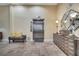 Elevator lobby with travertine flooring, contemporary decor, comfortable seating and an elevator at 225 W Seminole Blvd # 409, Sanford, FL 32771