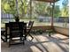 This screened-in porch offers tranquil views of the backyard and is perfect for outdoor dining and relaxation at 324 Bonita Rd, Debary, FL 32713