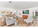 Inviting living area with modern decor, wood floors, and an open layout leading to the kitchen at 400 Royal Palm Ct, Longwood, FL 32779