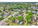 Wide aerial view of a neighborhood with mature trees and tree-lined streets, highlighting the landscape at 712 Baffie Ave, Winter Park, FL 32789