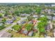 Aerial view of a quaint neighborhood with mature trees, showcasing the serene setting of the home at 712 Baffie Ave, Winter Park, FL 32789