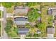Directly above aerial of a home with mature trees providing shade and well-maintained neighboring homes at 712 Baffie Ave, Winter Park, FL 32789