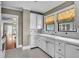 Kitchen area with vintage tile flooring and countertops and modern stainless steel appliances at 712 Baffie Ave, Winter Park, FL 32789
