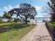 Scenic backyard leading to the lake, featuring a large tree, grassy area, and a brick path at 9676 Wild Oak Dr, Windermere, FL 34786