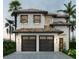 Charming two-story home featuring a neutral color palette, decorative windows, and an attached two car garage at 16048 Trivoli Cir, Bella Collina, FL 34756