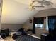 Angled bedroom featuring a ceiling fan, air conditioning unit, and gray walls at 191 Caldwell St, Apopka, FL 32712