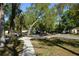A peaceful street view showcasing mature trees and landscaping with driveway and sidewalk at 308 Tangerine St, Altamonte Springs, FL 32701