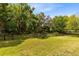 Large backyard with black metal fence overlooking pond and green trees at 640 Brookfield Pl, Apopka, FL 32712