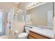 This bathroom features a single sink vanity and glass enclosed shower at 640 Brookfield Pl, Apopka, FL 32712