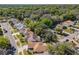 Aerial neighborhood view highlighting tree coverage, diverse home styles, and landscaped yards at 6559 Grosvenor Ln, Orlando, FL 32835