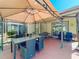 Backyard with covered patio featuring an outdoor dining table and chairs at 6559 Grosvenor Ln, Orlando, FL 32835
