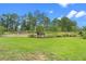 Wooden playground structure with benches and lush green grass at 13536 Autumn Harvest Ave, Winter Garden, FL 34787