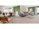 Spacious living room with a dining area, plush carpeting, and modern decor at 15446 Orchard Garden St, Winter Garden, FL 34787