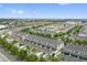 Expansive aerial view showing well-planned townhomes, green spaces and convenient parking in a well-maintained community at 15456 Blackbead St, Winter Garden, FL 34787