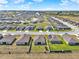 Aerial view showcasing the backyard with other residential homes, and the community landscapes at 1579 Swan Lake Cir, Dundee, FL 33838