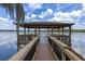 Waterfront gazebo with scenic views and seating, creating an inviting space for relaxation by the lake at 2011 Soaring Oak Way, Winter Park, FL 32792