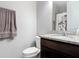 Bathroom with granite vanity and decorative towel at 231 Cherokee Hill Ct, Deland, FL 32724