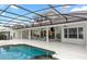Relaxing outdoor pool with screened lanai perfect for entertaining and enjoying the Florida lifestyle at 25813 Feather Ridge Ln, Sorrento, FL 32776