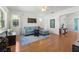 Bright living room with hardwood floors, large window, light blue sofa, and an inviting atmosphere at 926 Mayfair Cir, Orlando, FL 32803