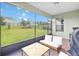 Relaxing screened patio with comfortable seating and views of the lush green backyard at 12805 Charmed Dr, Winter Garden, FL 34787